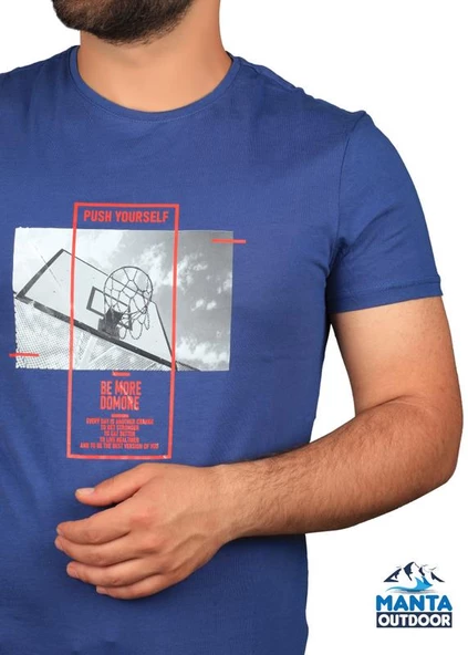 Manta MNT 2406 S. Yaka Pota Baskılı Erkek T-Shirt - 4