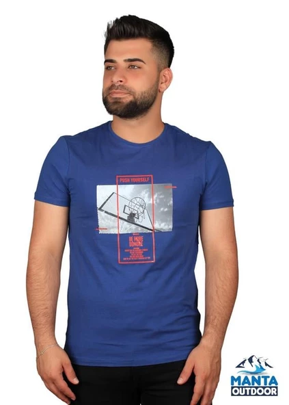 Manta MNT 2406 S. Yaka Pota Baskılı Erkek T-Shirt - 1