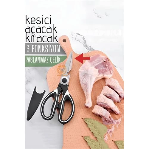 Modacar Tavuk Makası Çelik Mutfak Makası Açacak Kıracak Kesici Özelik - 2