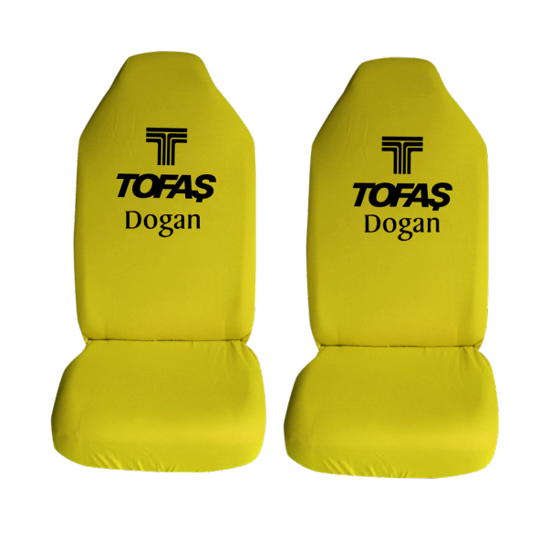 Tofaş Doğan Özel Araba Oto Koltuk Kılıfı Ön Koltuklar Sarı Penye Araca Özel Baskılı - 1