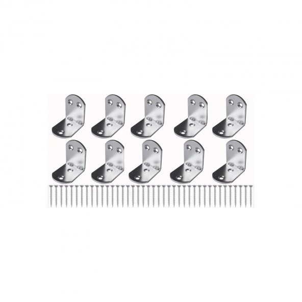 Mobilya Dolap Köşe Bağlantısı L Demir Gönye Sabitleme 30X30X23 mm (10 Adet) - 4