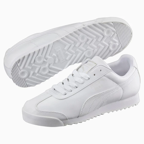 Puma Roma Basic-white-light gray Erkek Spor Ayakkabı - 2