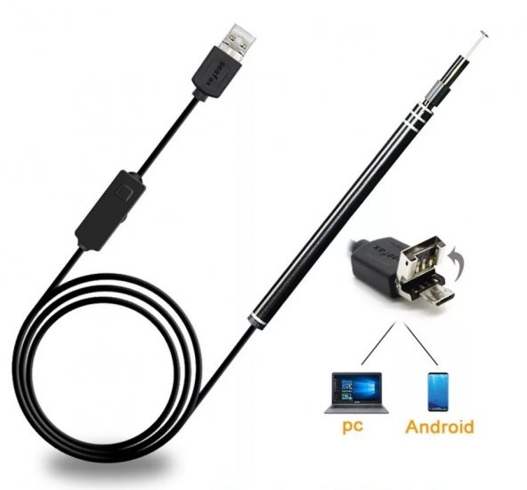 Kulak Temizleme Aracı Kaşık Hd Kamera Aracı Usb Tipi C Soket Win & Android