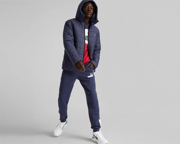 Puma ESS Hooded Padded Jacket Peacoat Erkek Mont - Resim 4