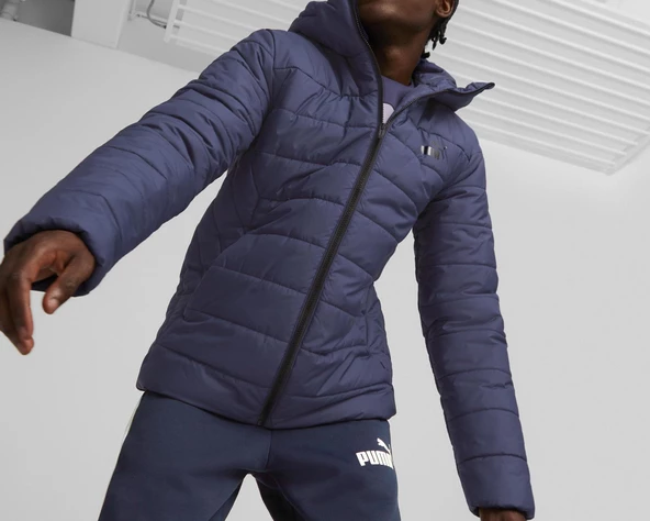 Puma ESS Hooded Padded Jacket Peacoat Erkek Mont