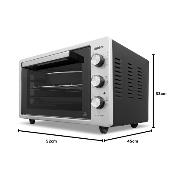 4244 İnox Gri 42 LT Turbo Fan Mini/Midi Fırın - 6 Fonksiyon,Yoğurt Yapma, Buz Çözme & İç Aydınlatma - Resim 12