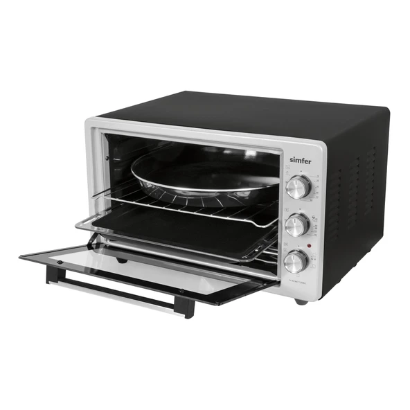 4244 İnox Gri 42 LT Turbo Fan Mini/Midi Fırın - 6 Fonksiyon,Yoğurt Yapma, Buz Çözme & İç Aydınlatma - Resim 3