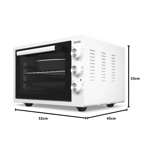 Simfer 4242 Beyaz 42 LT Turbo Fan Mini/Midi Fırın - 6 Fonksiyon,Yoğurt Yapma, Buz Çözme & İç Aydınlatma - 11