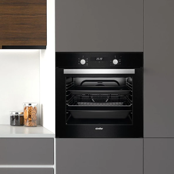 Simfer 7327 Siyah 8 Fonksiyon Ankastre Multi Turbo Fırın - Resim 2