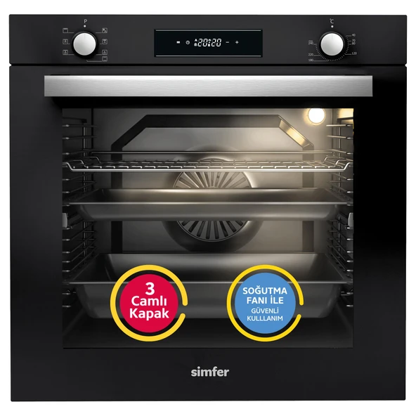 Simfer 7381 Siyah 8 Fonksiyon Ankastre Multi Turbo Fırın ürün görseli 1