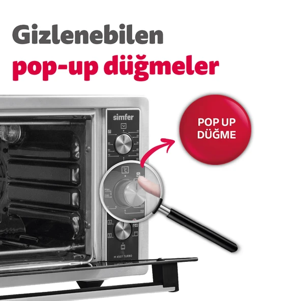 Simfer 4559 İnox 45 Litre Turbo Midi/Mini Fırın - 5