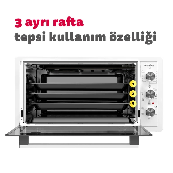 Simfer 4558 Beyaz 45 Litre Turbo Midi Fırın - 12