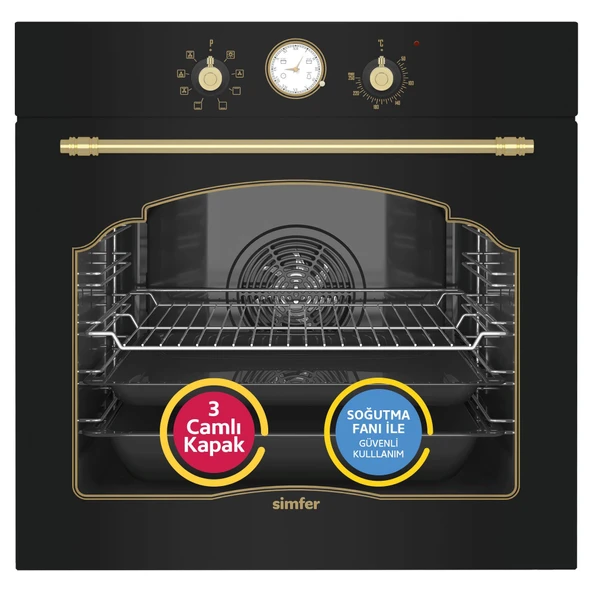 Simfer 7349 Siyah 8 Fonksiyon Ankastre Multi Turbo Fırın ürün görseli