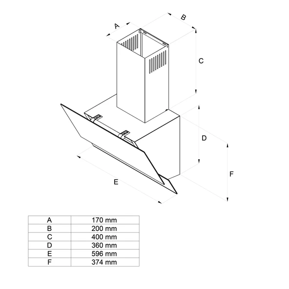 Simfer 8704 60 cm Beyaz Eğik Cam Davlumbaz