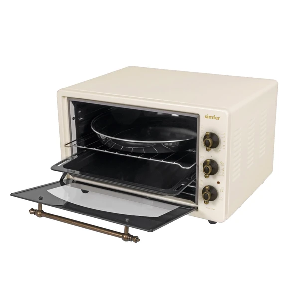 4295 Retro Bej 42LT  Turbo Fan Mini/Midi Fırın – 6 Fonksiyon, Yoğurt Yapma & Buz Çözme Özellikli - Resim 3