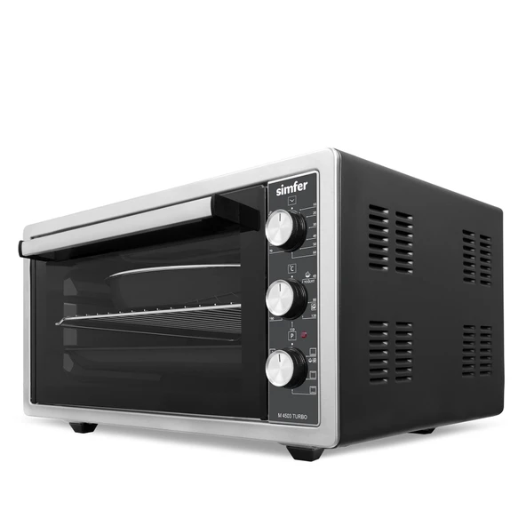 Simfer 4503 İnox Gri 45 LT Turbo Fan Mini/Midi Fırın - 6 Fonksiyon,Yoğurt Yapma, Buz Çözme & İç Aydınlatma - Resim 2