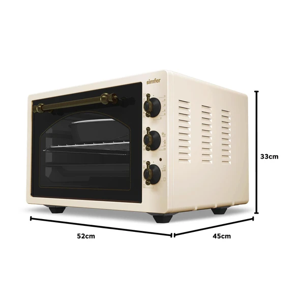 4295 Retro Bej 42LT  Turbo Fan Mini/Midi Fırın – 6 Fonksiyon, Yoğurt Yapma & Buz Çözme Özellikli - Resim 4