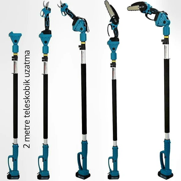 Teleskopik Kollu Bağ Makası ve Budama Testeresi Makinesi 58vf EEA321 - 4