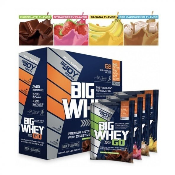 BigJoy Big Whey Go Protein 2201 Gr 68 Saşe Mix + HEDİYELER