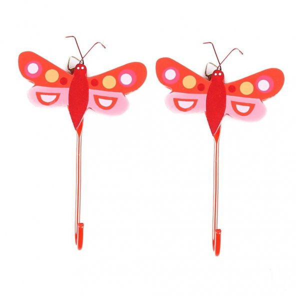 Ahşap 2 Li Askı Kelebek Şekilli 12x7x0''3cm 82004-2