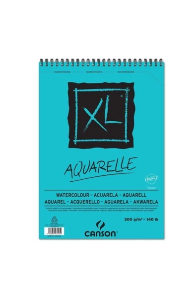 Canson A4 Xl Sulu Boya Resim Defteri Spiralli Aquarelle Resim Blok 30 Sayfa 300 gram ürün görseli