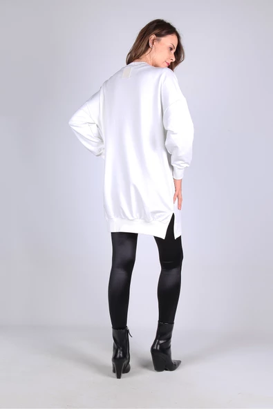 Nisanca Kadın Uzun Sweatshirt Tesettür Tunik - 4