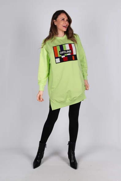 Nisanca Kadın Uzun Sweatshirt Tesettür Tunik - 11