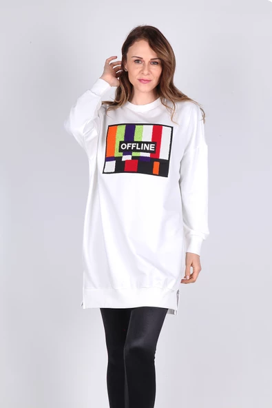 Nisanca Kadın Uzun Sweatshirt Tesettür Tunik - 3