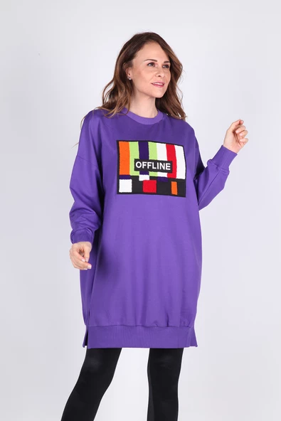 Nisanca Kadın Uzun Sweatshirt Tesettür Tunik - 9