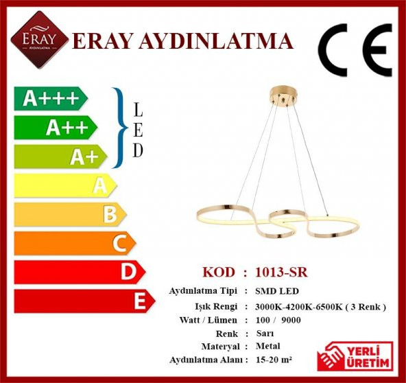 Eray Aydınlatma 1013-SR Sarı  Led Avize - Resim 4