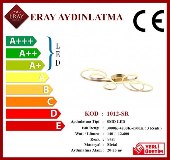 Eray Aydınlatma 1012-SR Sarı Led Avize - Resim 4
