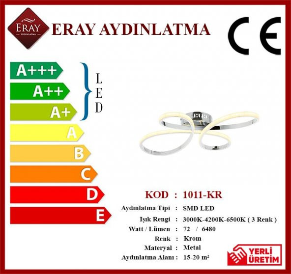Eray Aydınlatma 1011-KR Krom Led Avize - 3