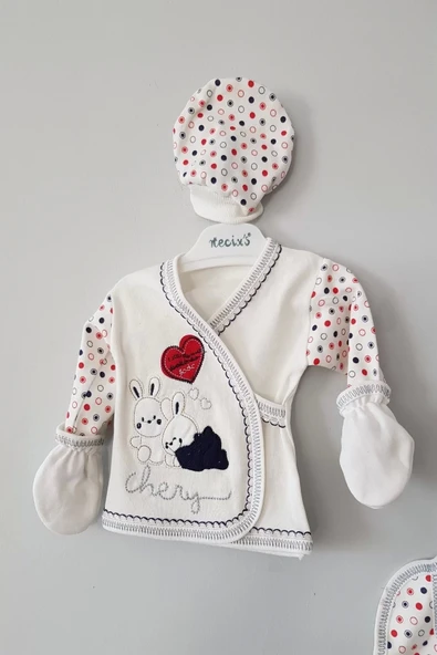 Erkek Bebek Kutulu Tavşan 5li Zıbın Seti - 2