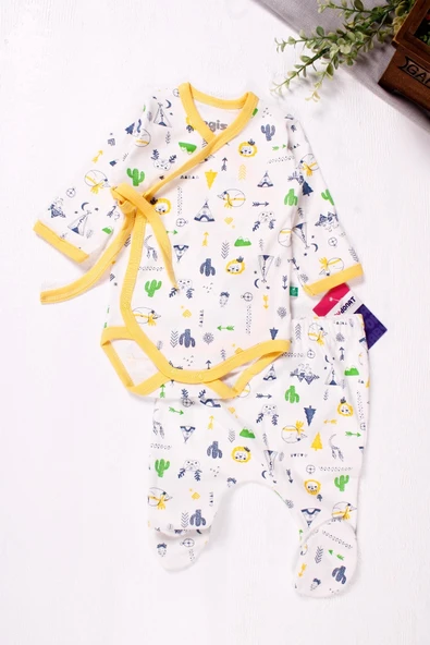 Yeni Doğan 3-6 Ay Camp Erkek Bebek Takımı Kruvaze 2'li Sarı - Resim 7