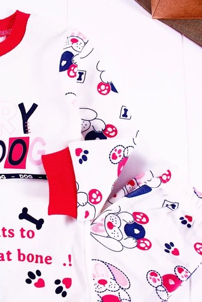 6-24 Ay Hungry Kız Çocuk Pijama Takımı Fuşya - 5