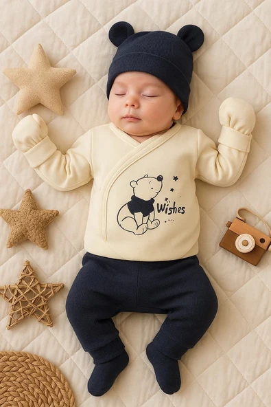 3 Ay Bebek Hastane Çıkışı Waffle Natural 5'li Erkek Siyah - 2