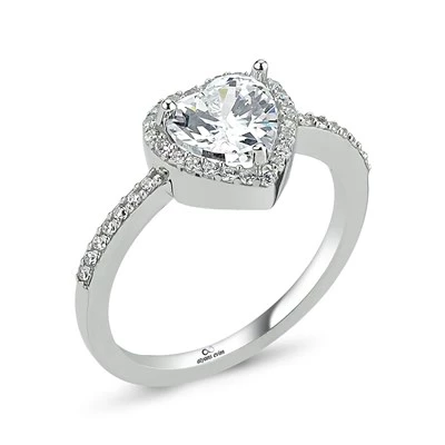 Kalpli 925 Ayar Gümüş Tektaş Yüzük - 3