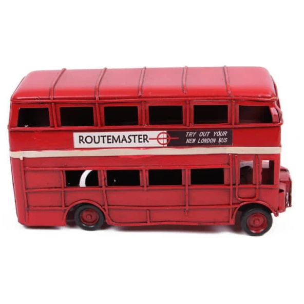 Dekoratif Metal Londra Şehir Otobüsü 17 cm - Resim 5