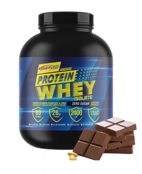 Powertech Whey Protein Isolate 2400 gr - Çikolata Aromalı