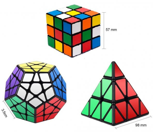 Başel Speed Megaminx Zeka Oyunu + Speed Pyraminx + Rubiks 3 x 3 Cube