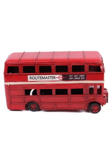 Dekoratif Metal Londra Şehir Otobüsü 17 cm - Resim 10