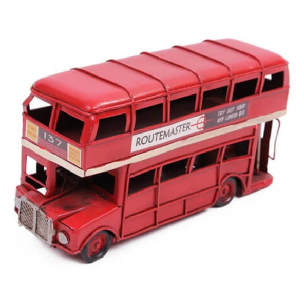Dekoratif Metal Londra Şehir Otobüsü 17 cm - Resim 2