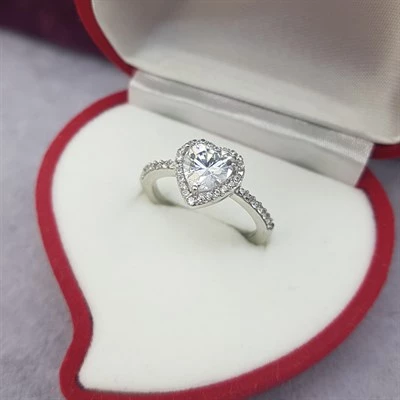 Kalpli 925 Ayar Gümüş Tektaş Yüzük - 2