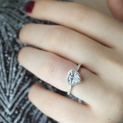 Kalpli 925 Ayar Gümüş Tektaş Yüzük - 6