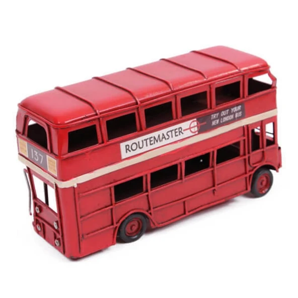 Dekoratif Metal Londra Şehir Otobüsü 17 cm - Resim 3