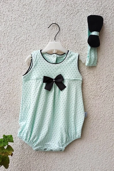3-9 Ay Puanlı Bandanalı Body Yeşil Yeşil - 7