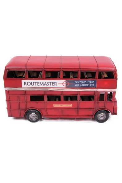 Dekoratif Metal Londra Şehir Otobüsü 32 cm - Resim 8