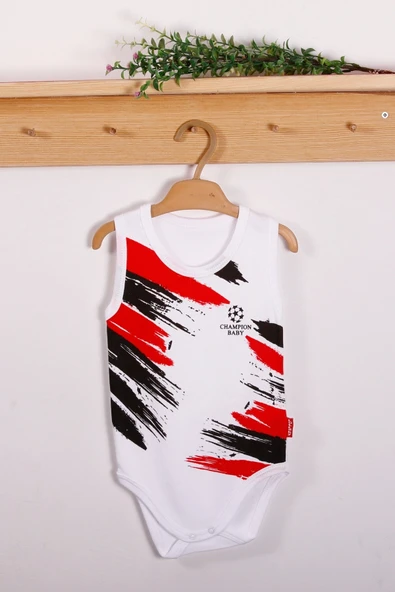 Yeni Doğan 3-12 Ay Bjk Şampiyon Askılı Unisex Body Beyaz - Resim 4