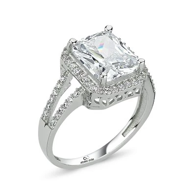 Baget Taşlı Gümüş Tektaş Yüzük - 7