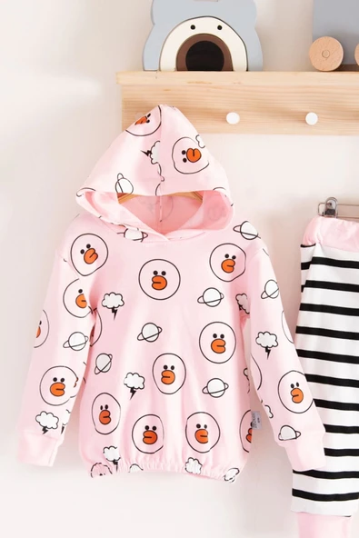 3-18 Ay Kız Bebek Alt&Üst Takımı Civciv 2'li pembe - Resim 2